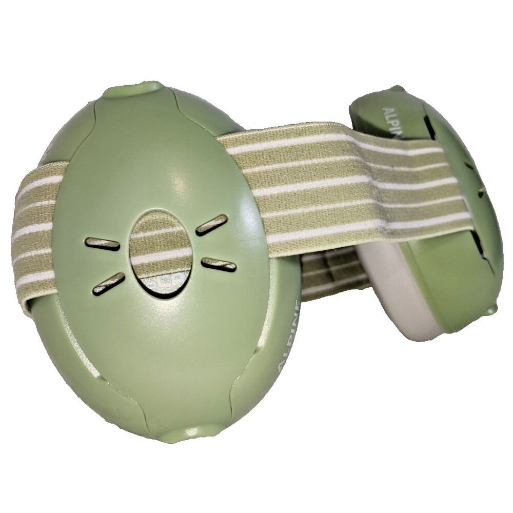 Alpine Muffy Baby Ear Protection 0-36mo Olive Green Unisex Ear Muffs NWOB